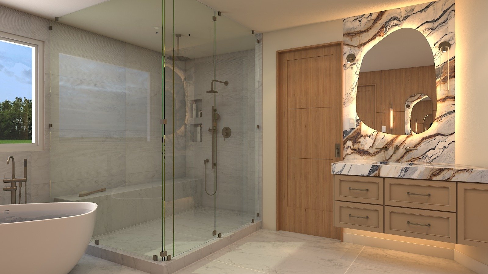 Terra Design & Build — primary bathroom render