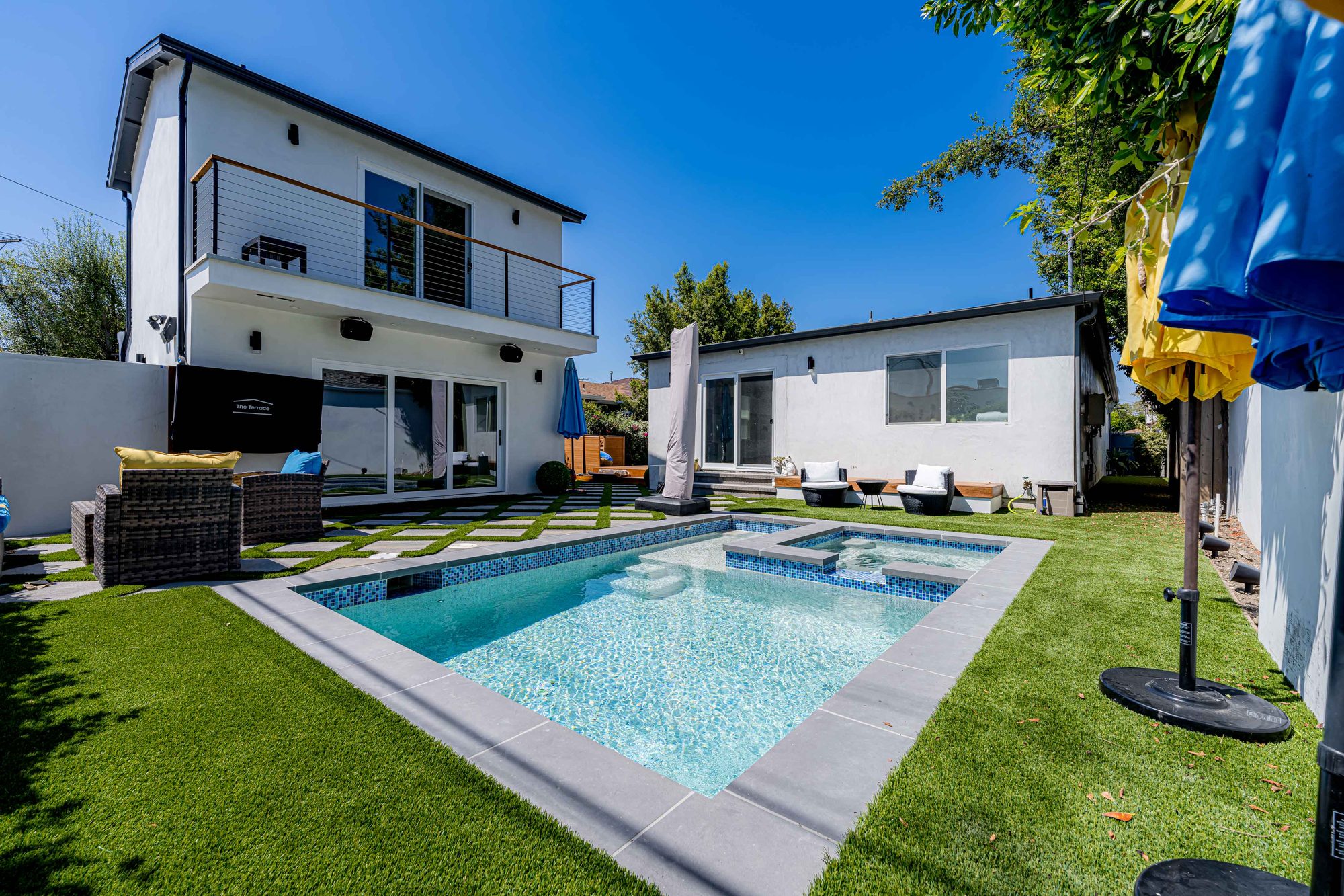 Backyard pool and patio